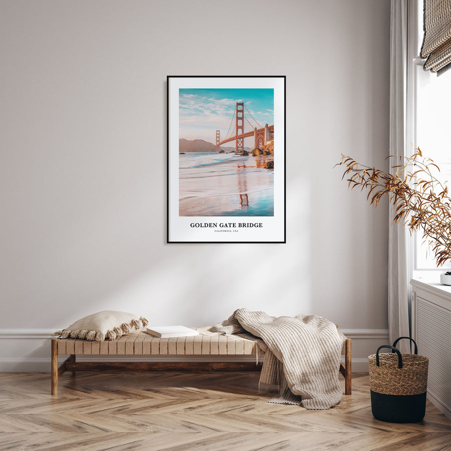 Golden Gate Bridge Portrait Color Poster