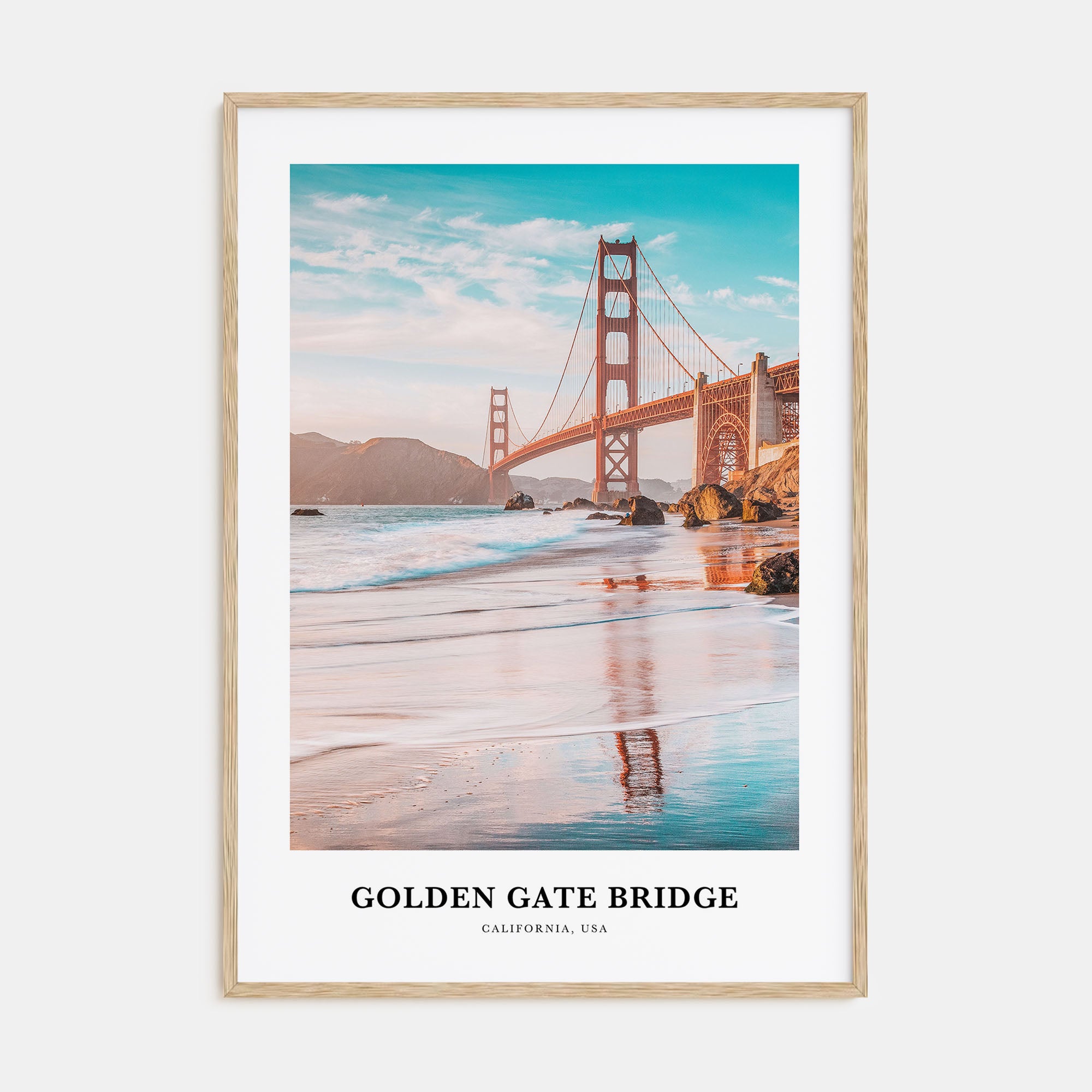 Golden Gate Bridge Portrait Color Poster