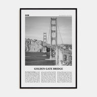 Golden Gate Bridge Travel B&W Poster