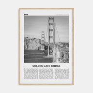 Golden Gate Bridge Travel B&W Poster