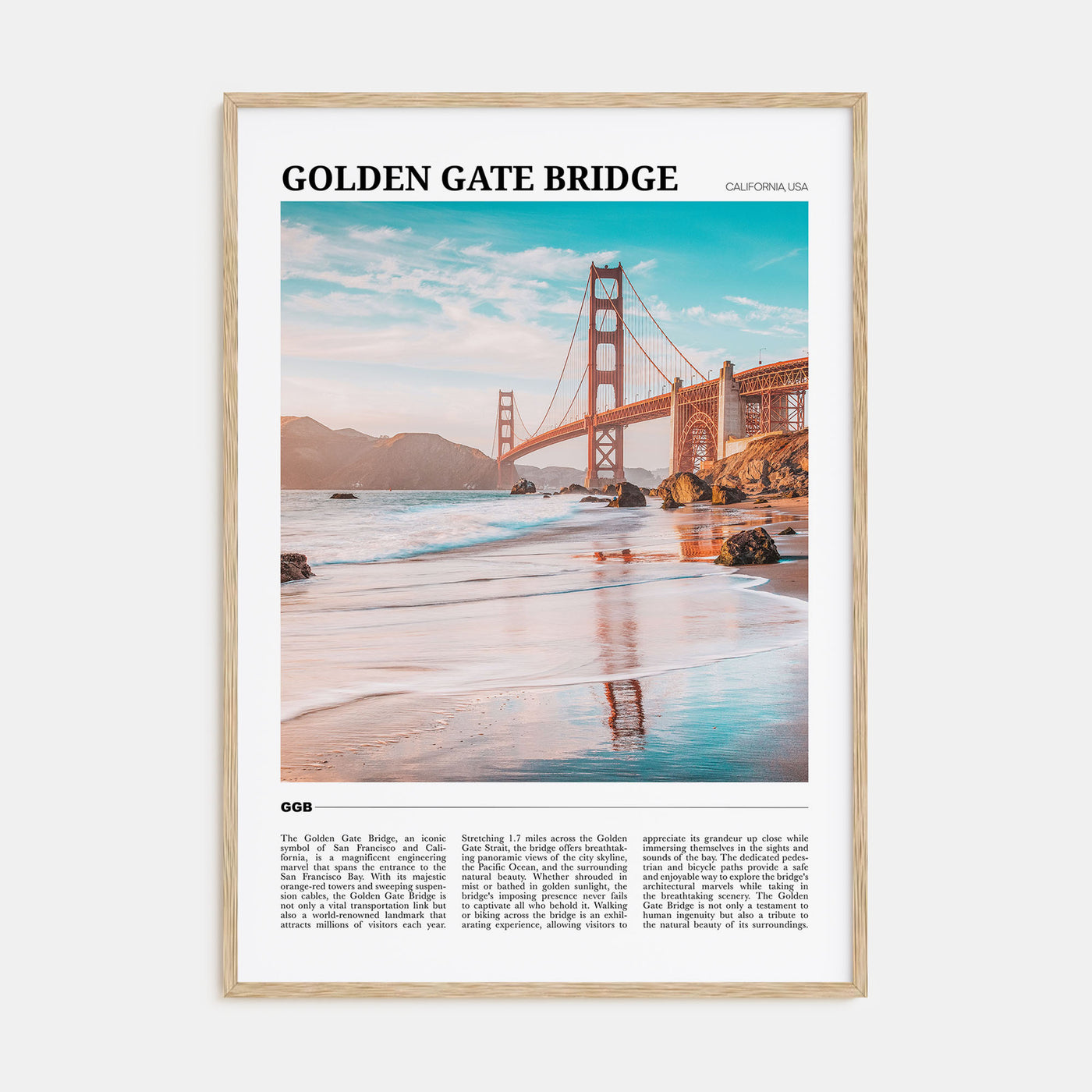 Golden Gate Bridge Travel Color Poster
