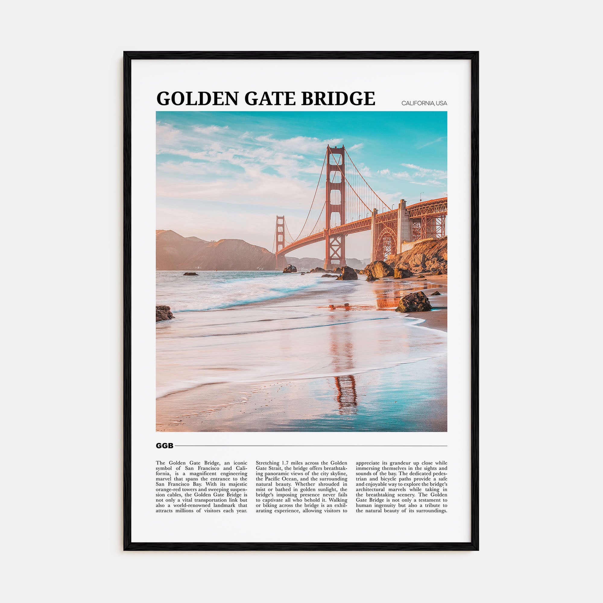 Golden Gate Bridge Travel Color Poster