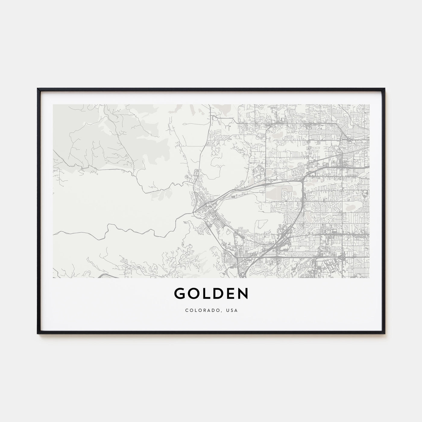 Golden Map Landscape Poster