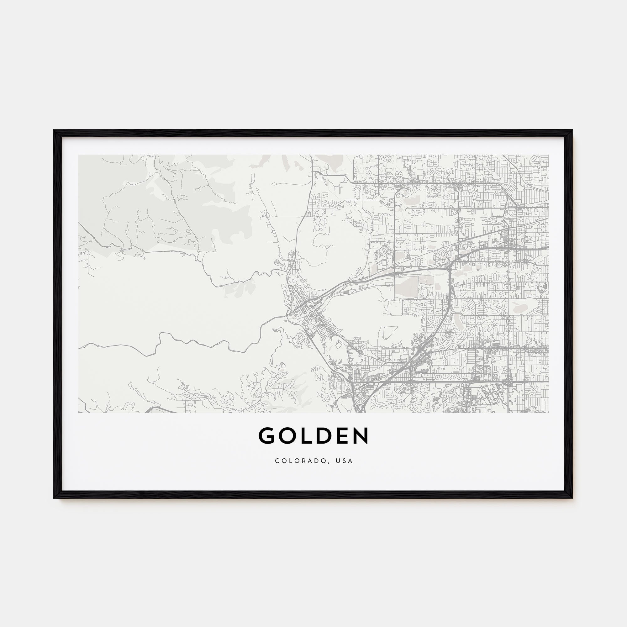 Golden Map Landscape Poster