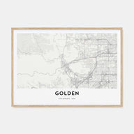 Golden Map Landscape Poster