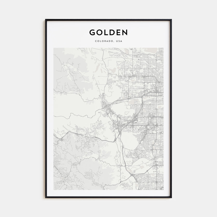 Golden Map Portrait Poster