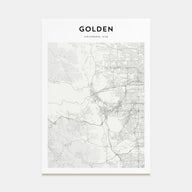 Golden Map Portrait Poster