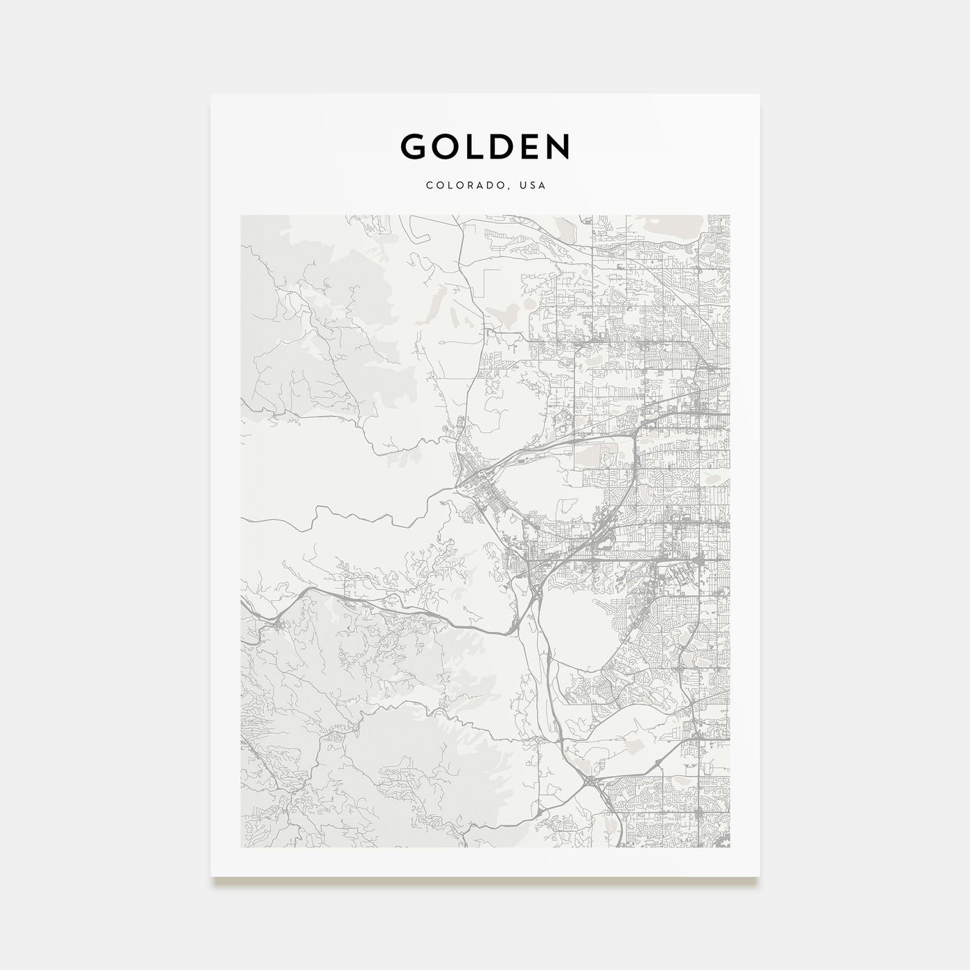 Golden Map Portrait Poster