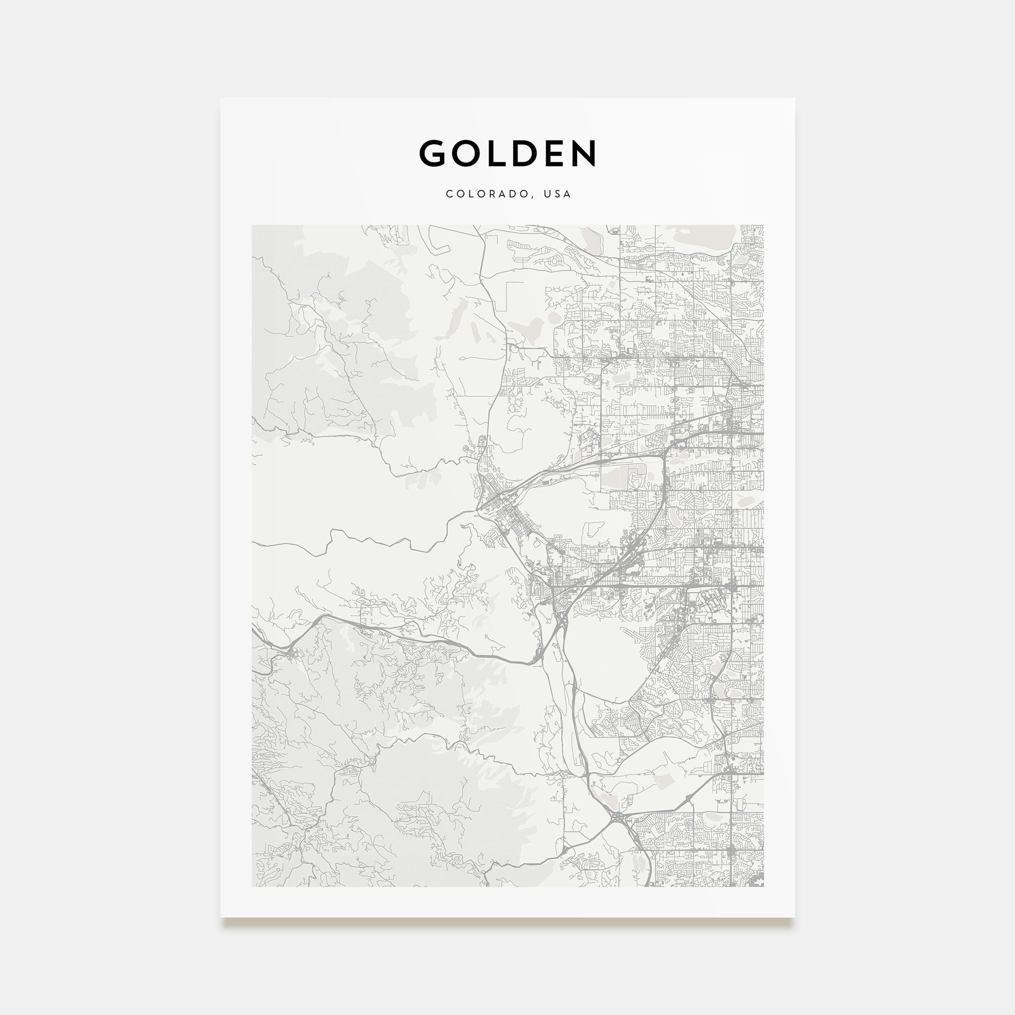 Golden Map Portrait Poster