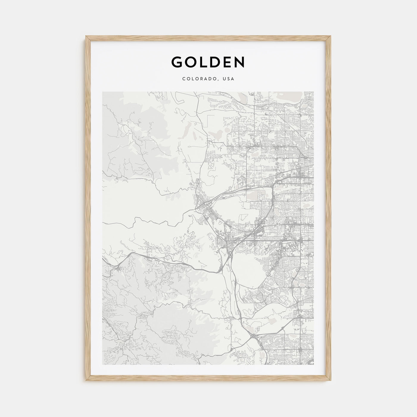 Golden Map Portrait Poster