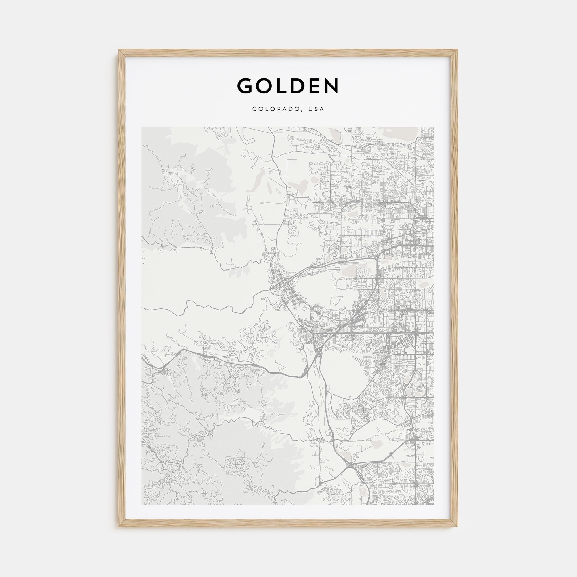 Golden Map Portrait Poster