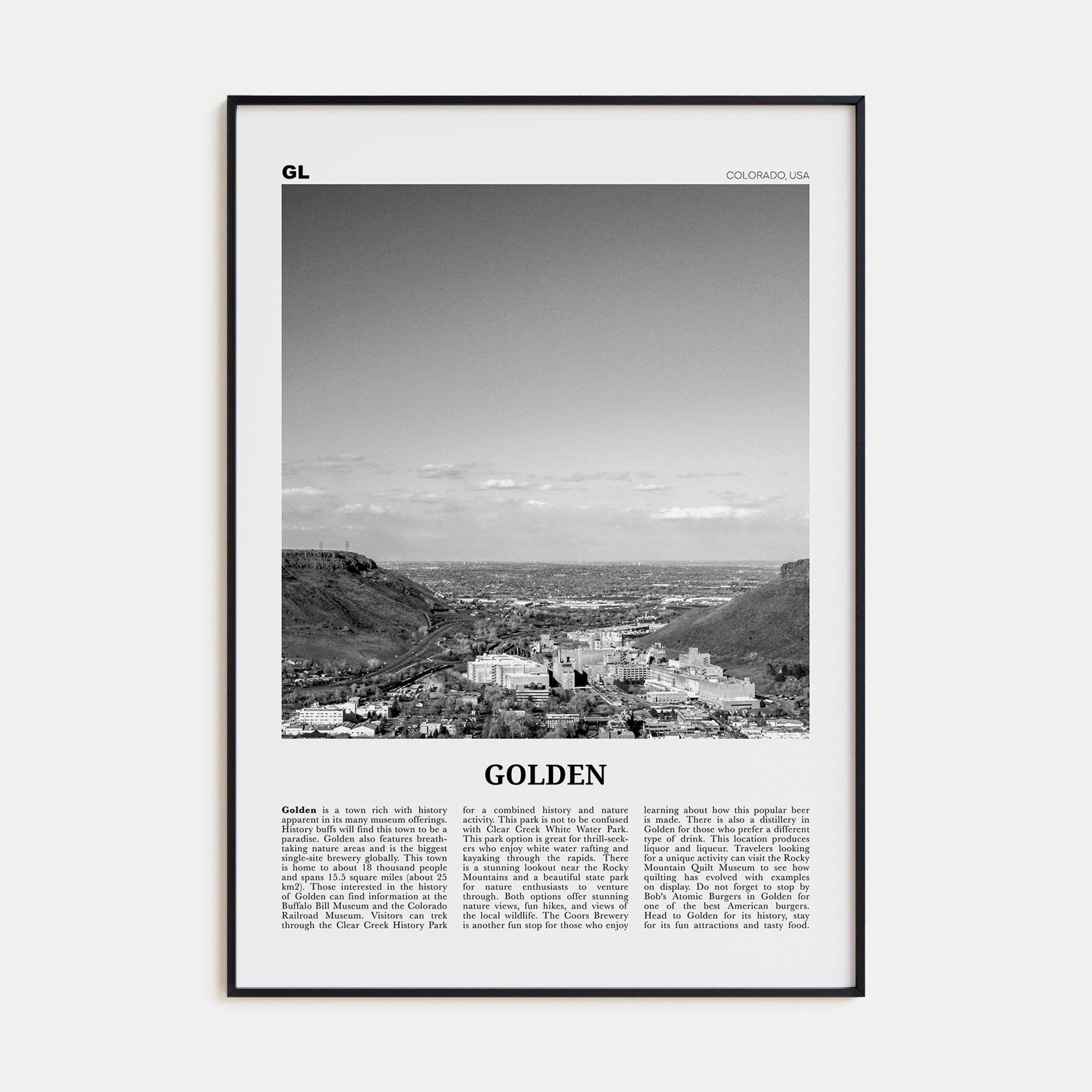 Golden Travel B&W Poster