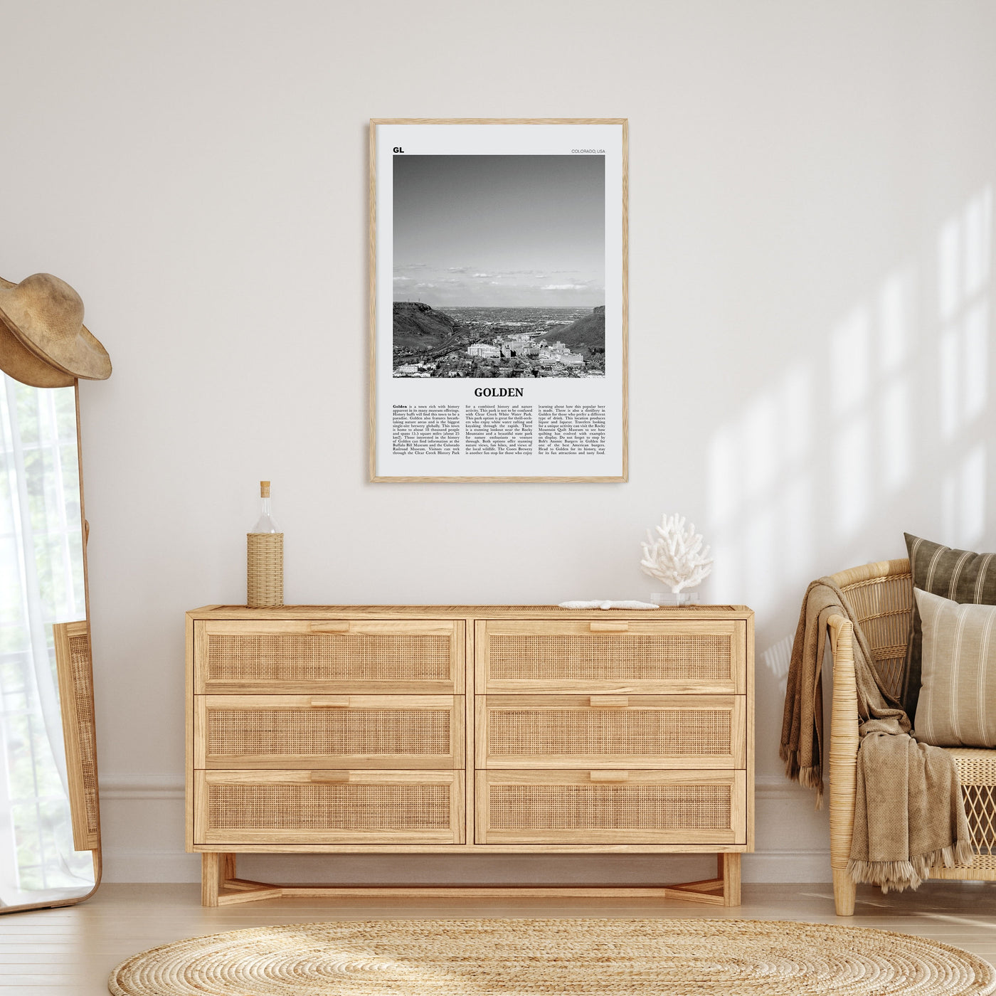 Golden Travel B&W Poster