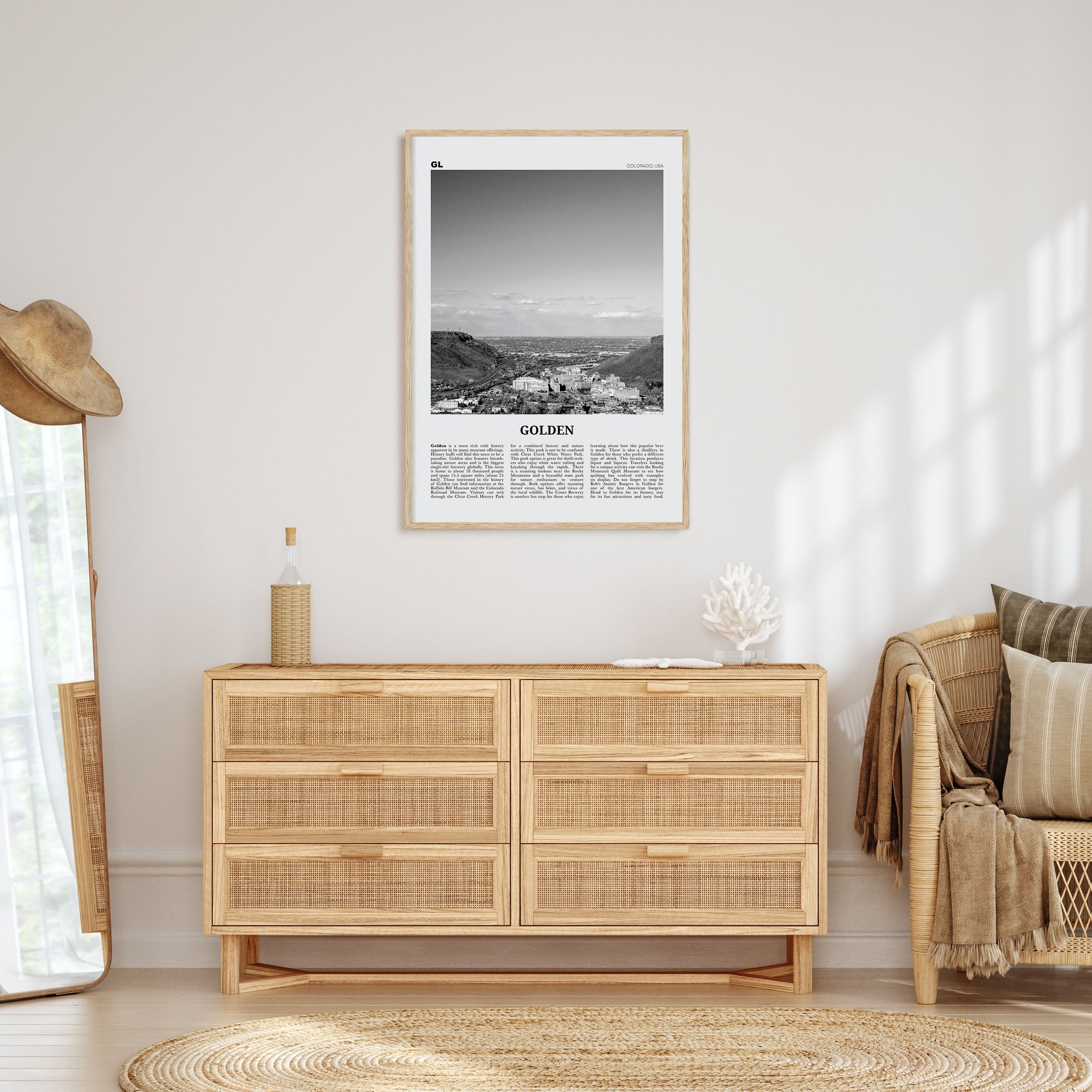 Golden Travel B&W Poster