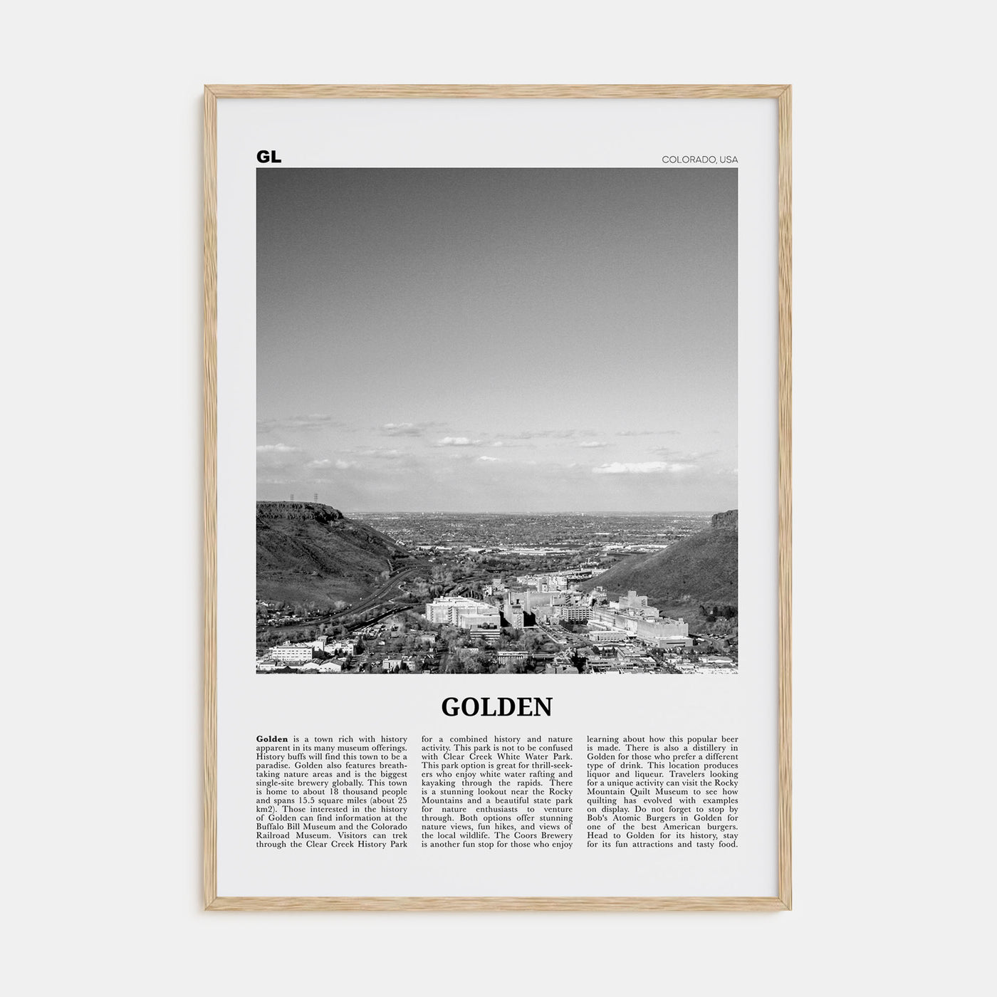 Golden Travel B&W Poster
