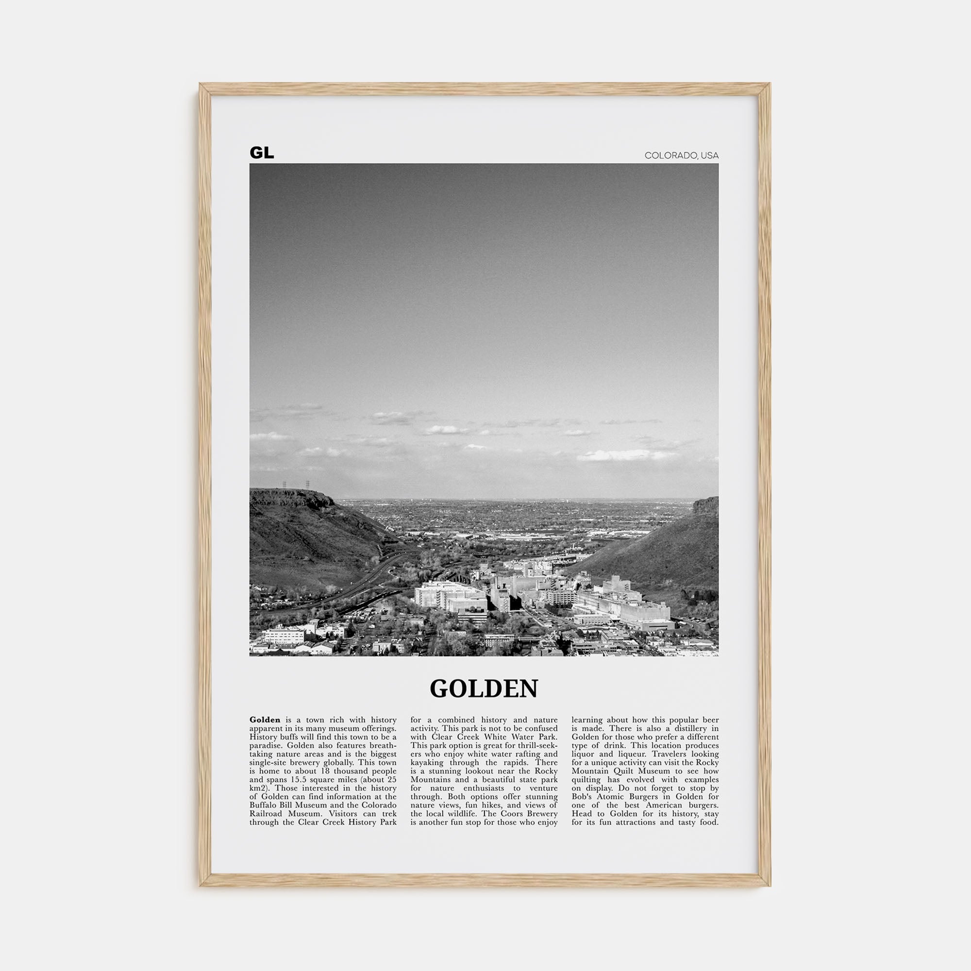 Golden Travel B&W Poster