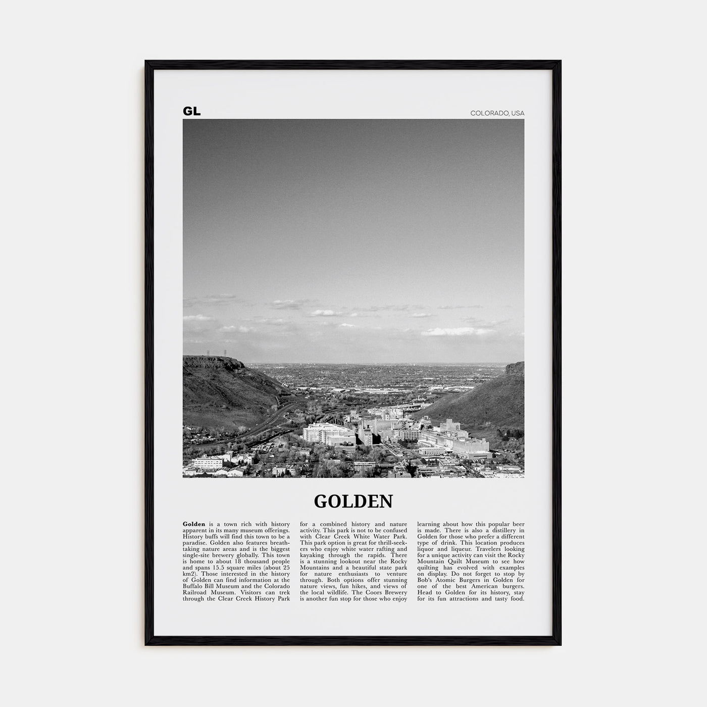 Golden Travel B&W Poster