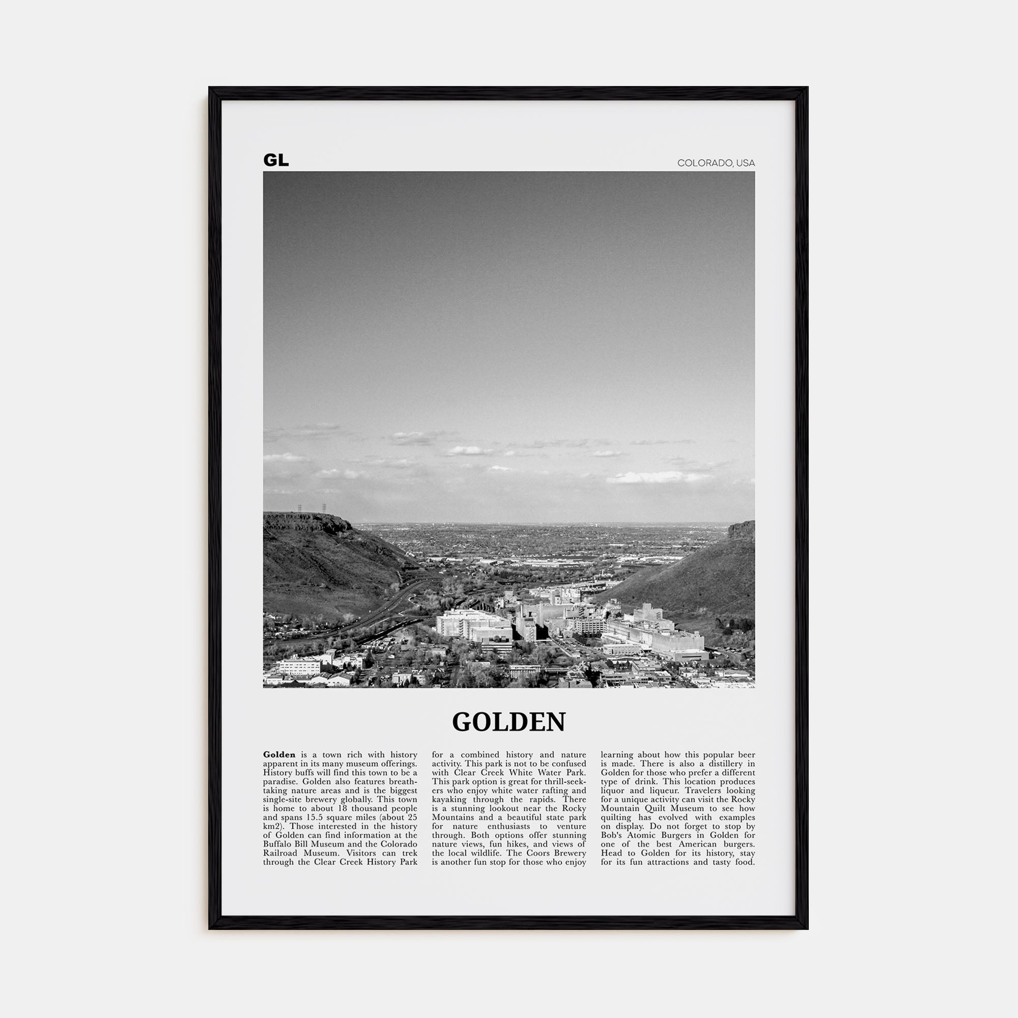 Golden Travel B&W Poster