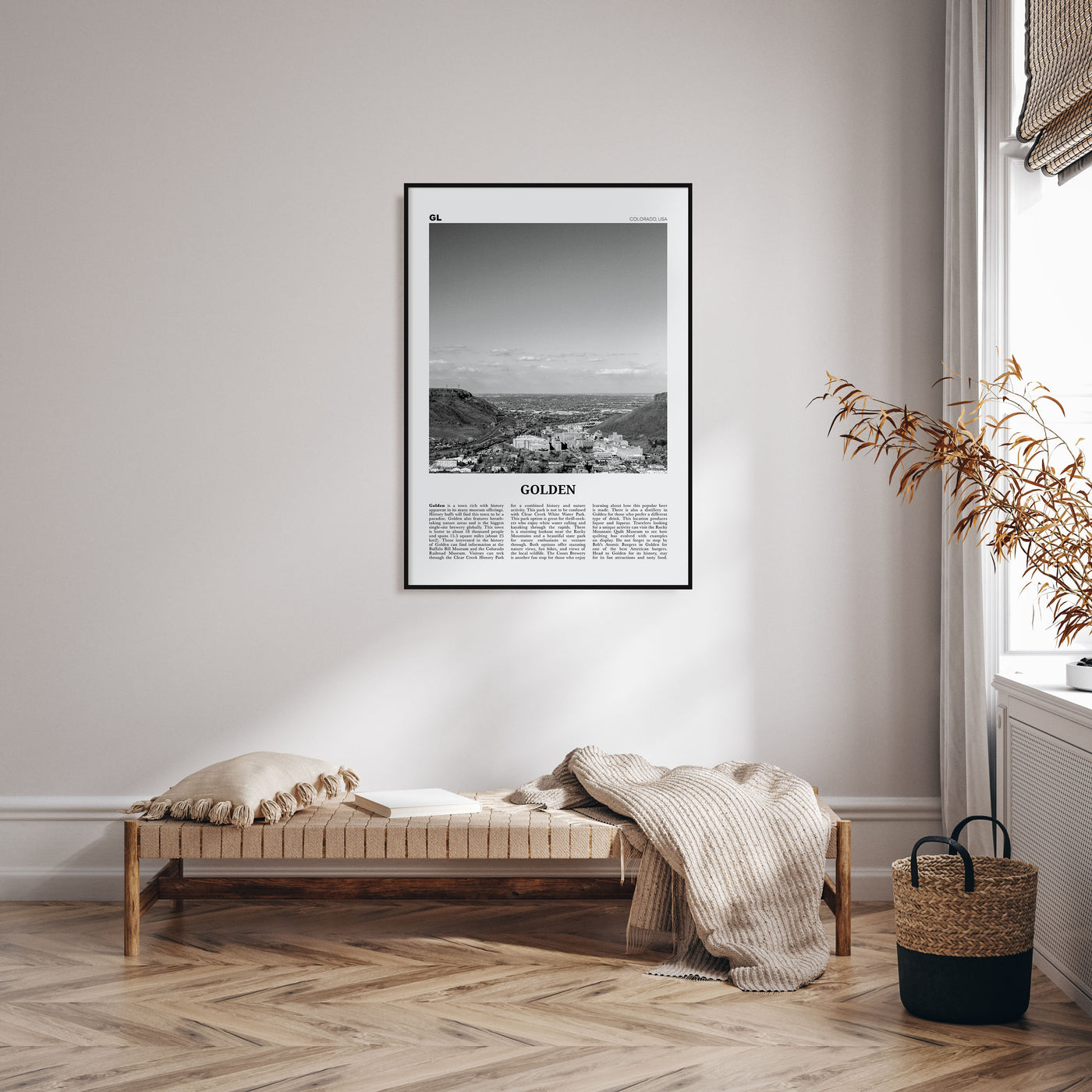 Golden Travel B&W Poster