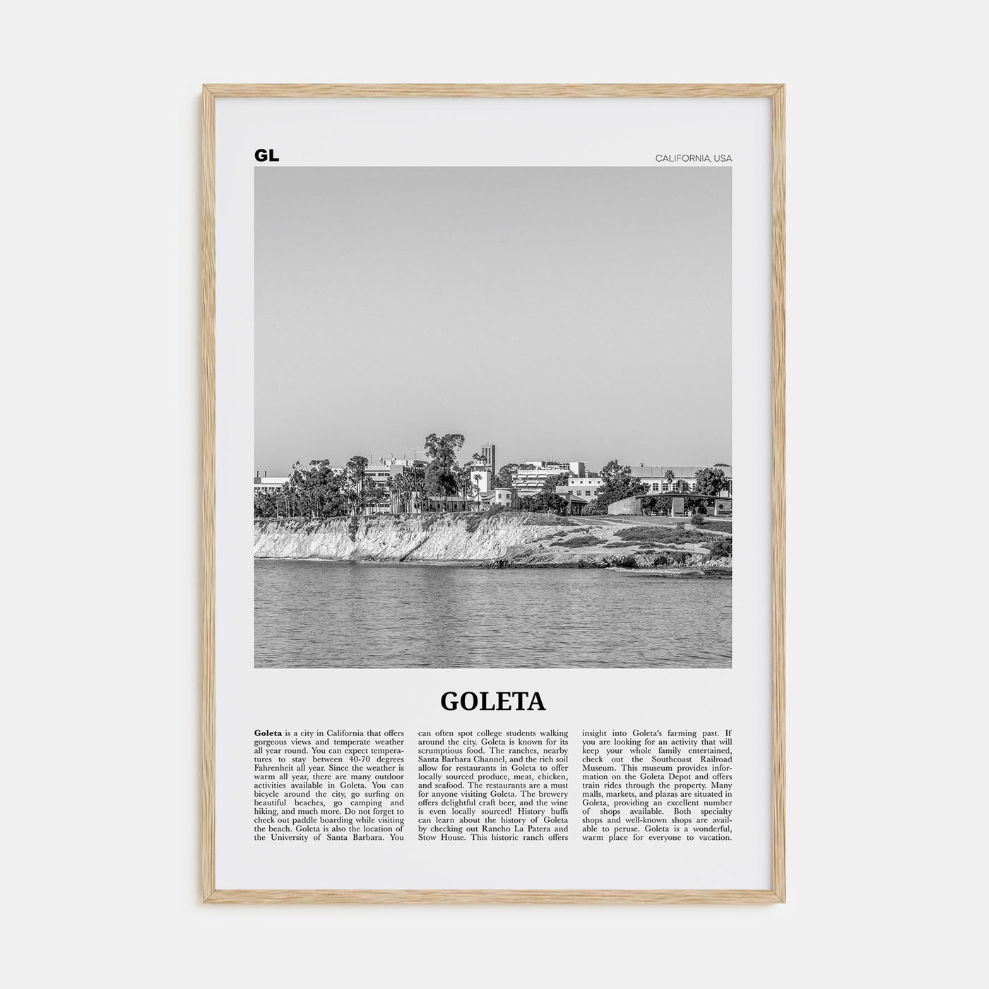 Goleta Travel B&W Poster