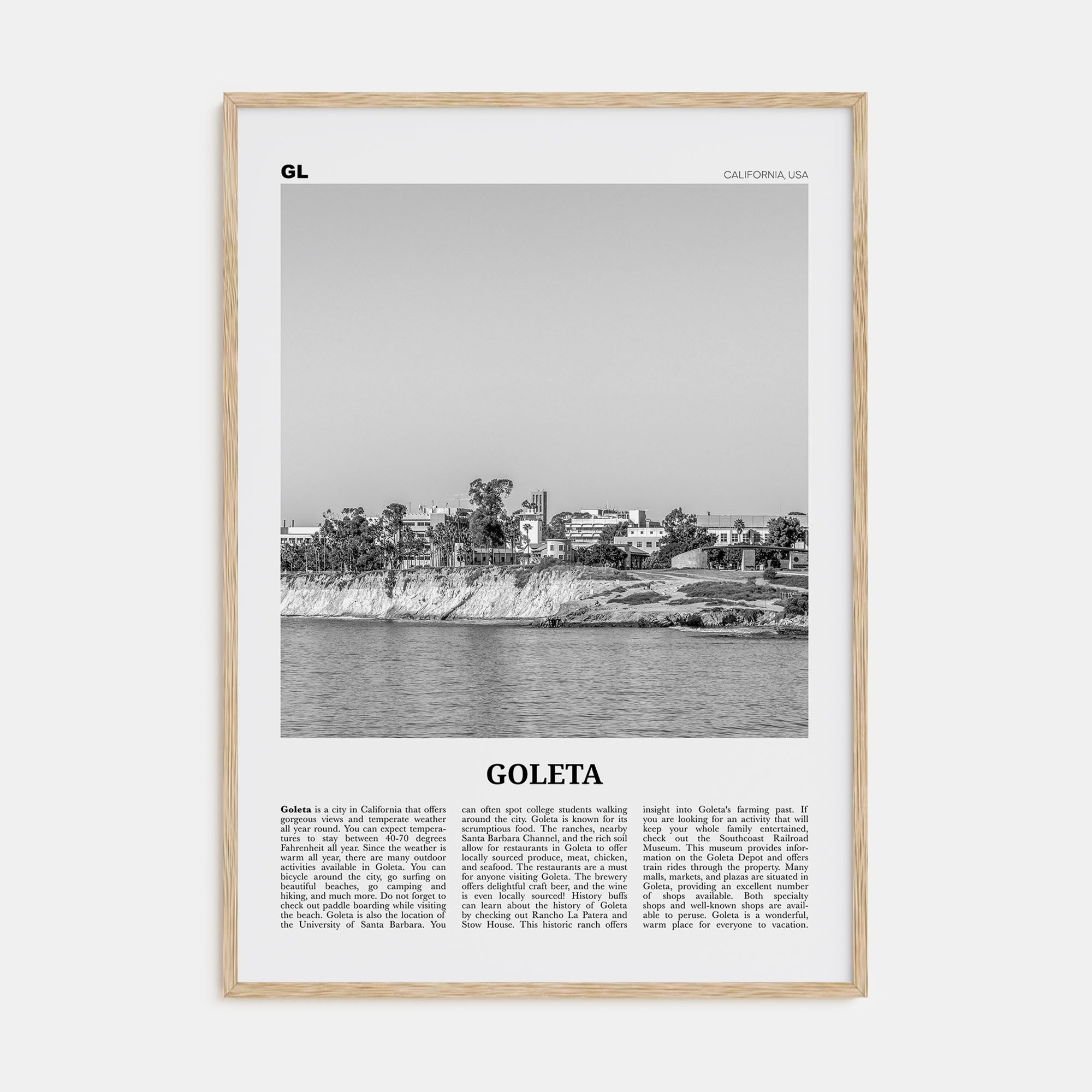 Goleta Travel B&W Poster