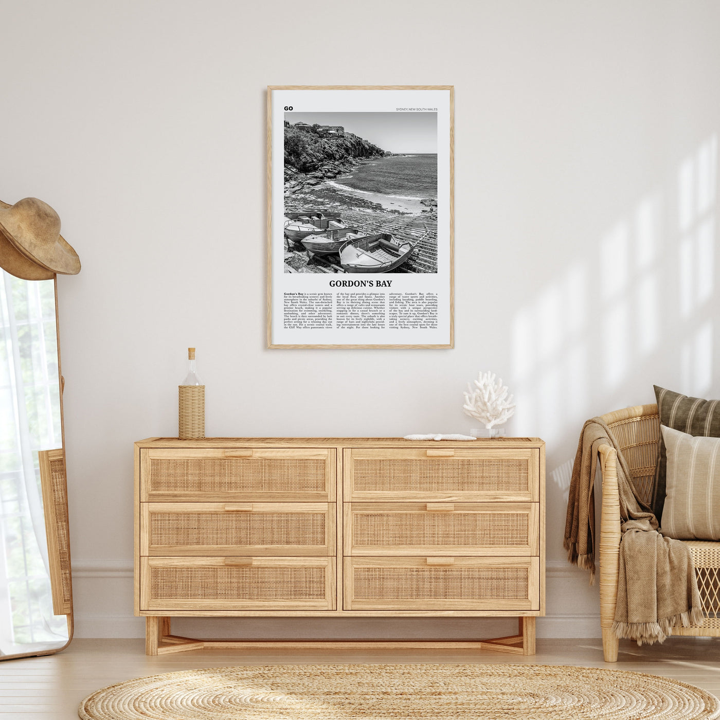 Gordon's Bay Travel B&W Poster