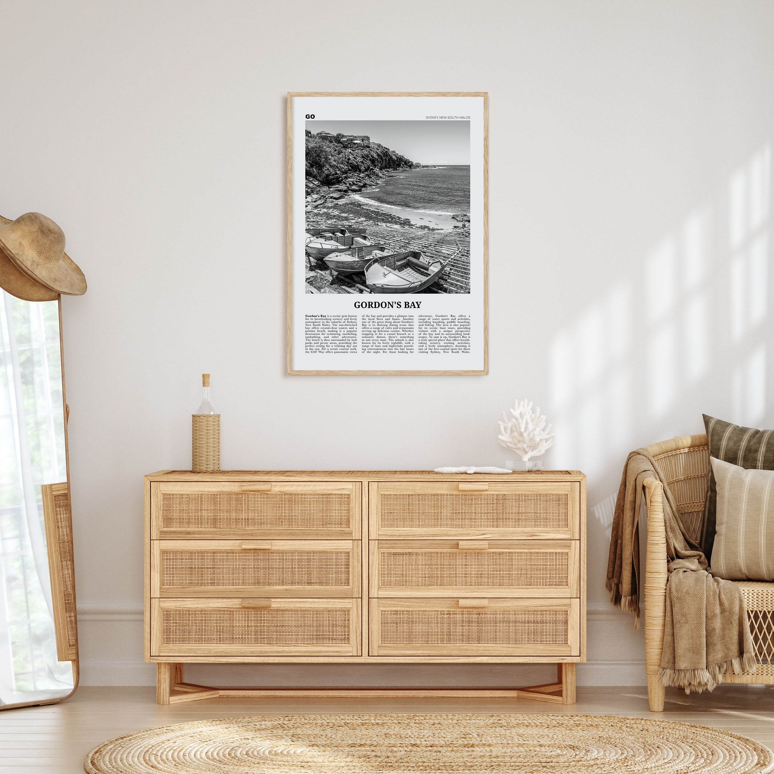 Gordon's Bay Travel B&W Poster