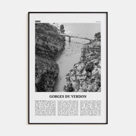 Gorges du Verdon Travel B&W Poster