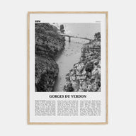 Gorges du Verdon Travel B&W Poster