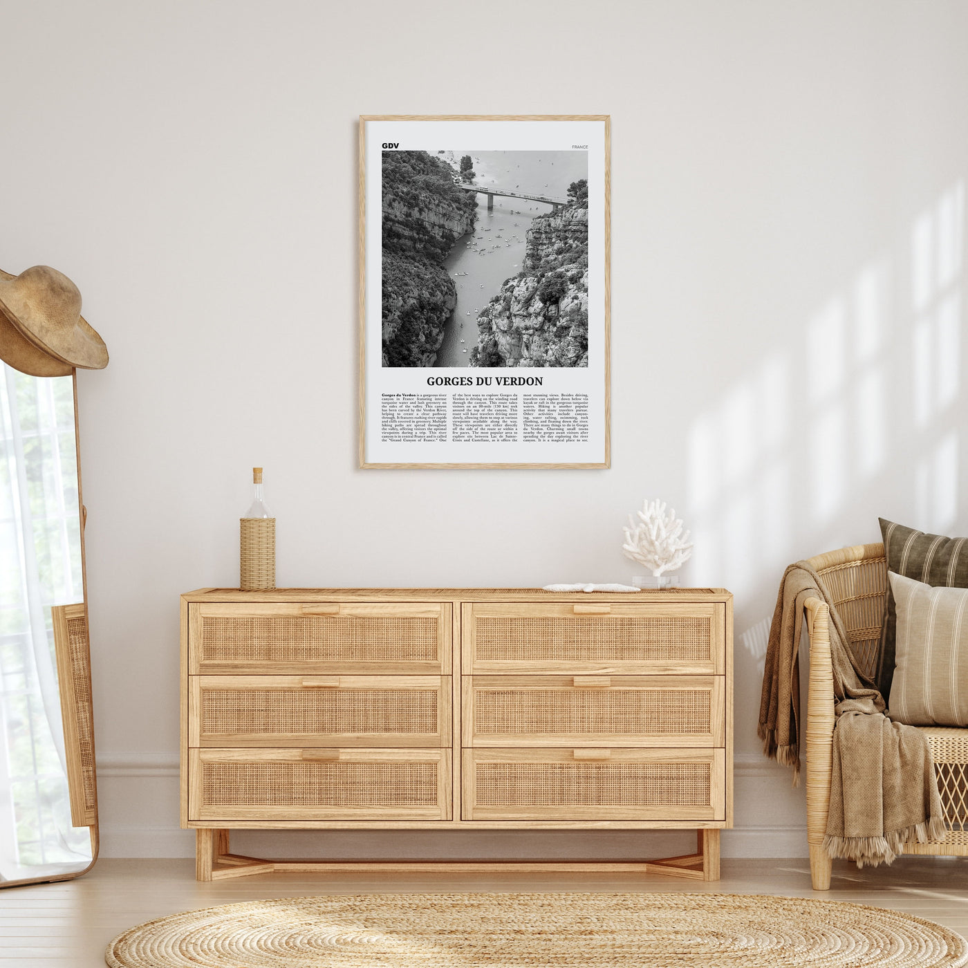 Gorges du Verdon Travel B&W Poster