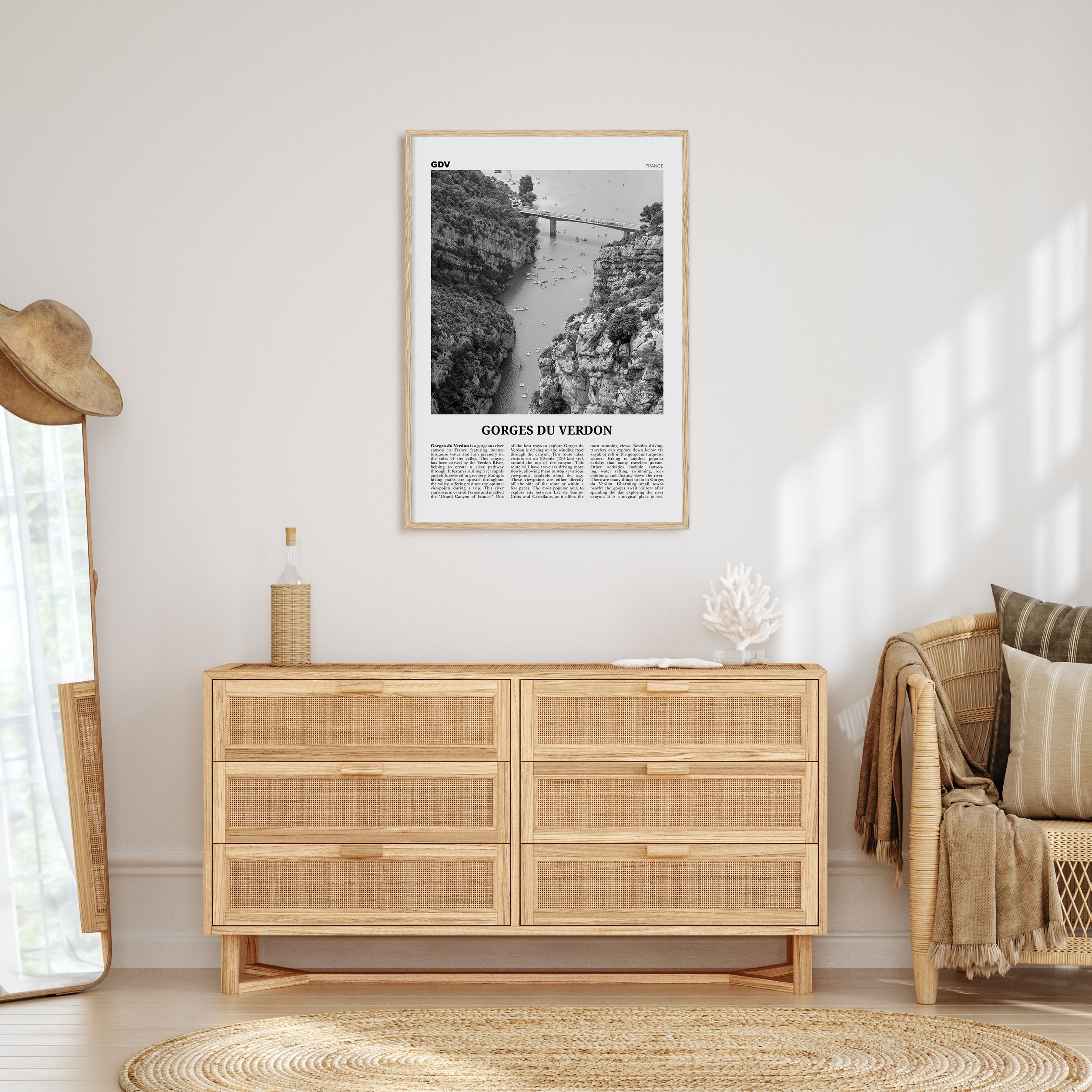 Gorges du Verdon Travel B&W Poster