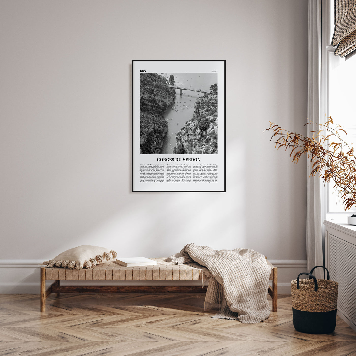 Gorges du Verdon Travel B&W Poster