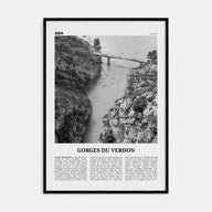 Gorges du Verdon Travel B&W Poster