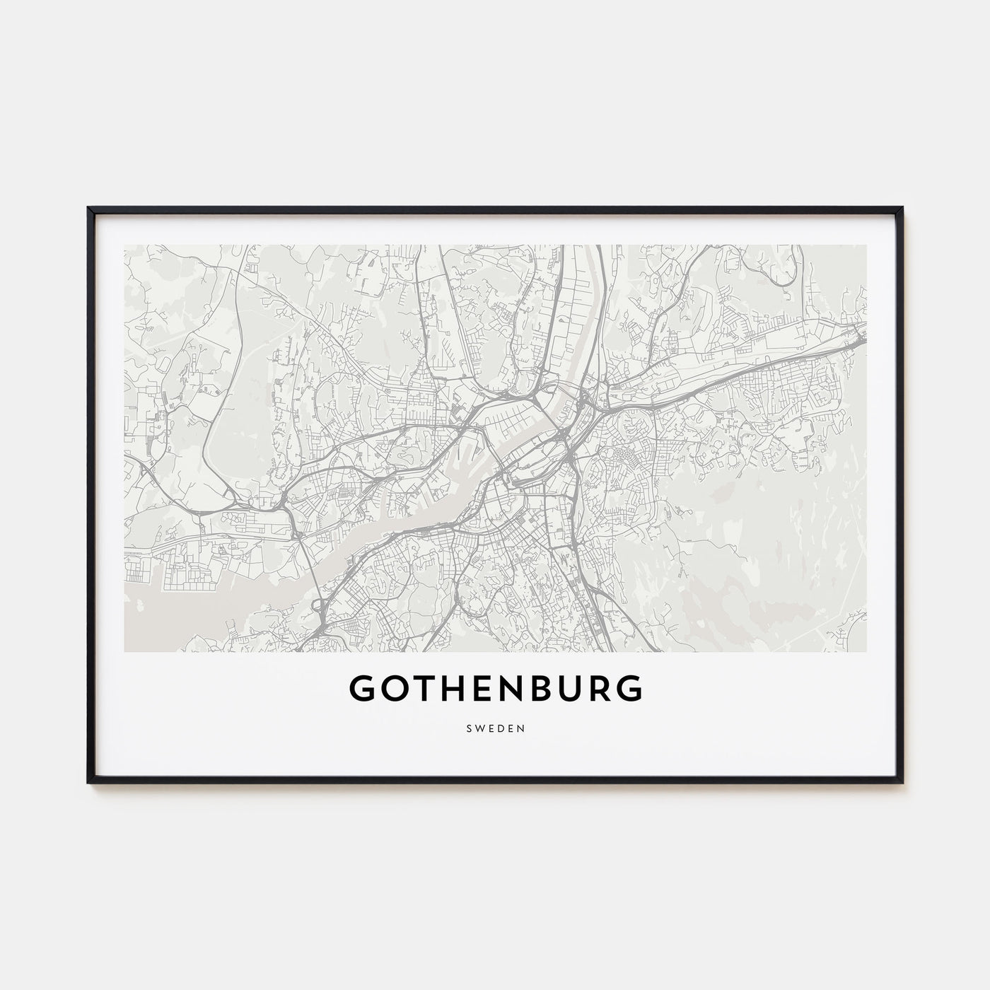 Gothenburg Map Landscape Poster