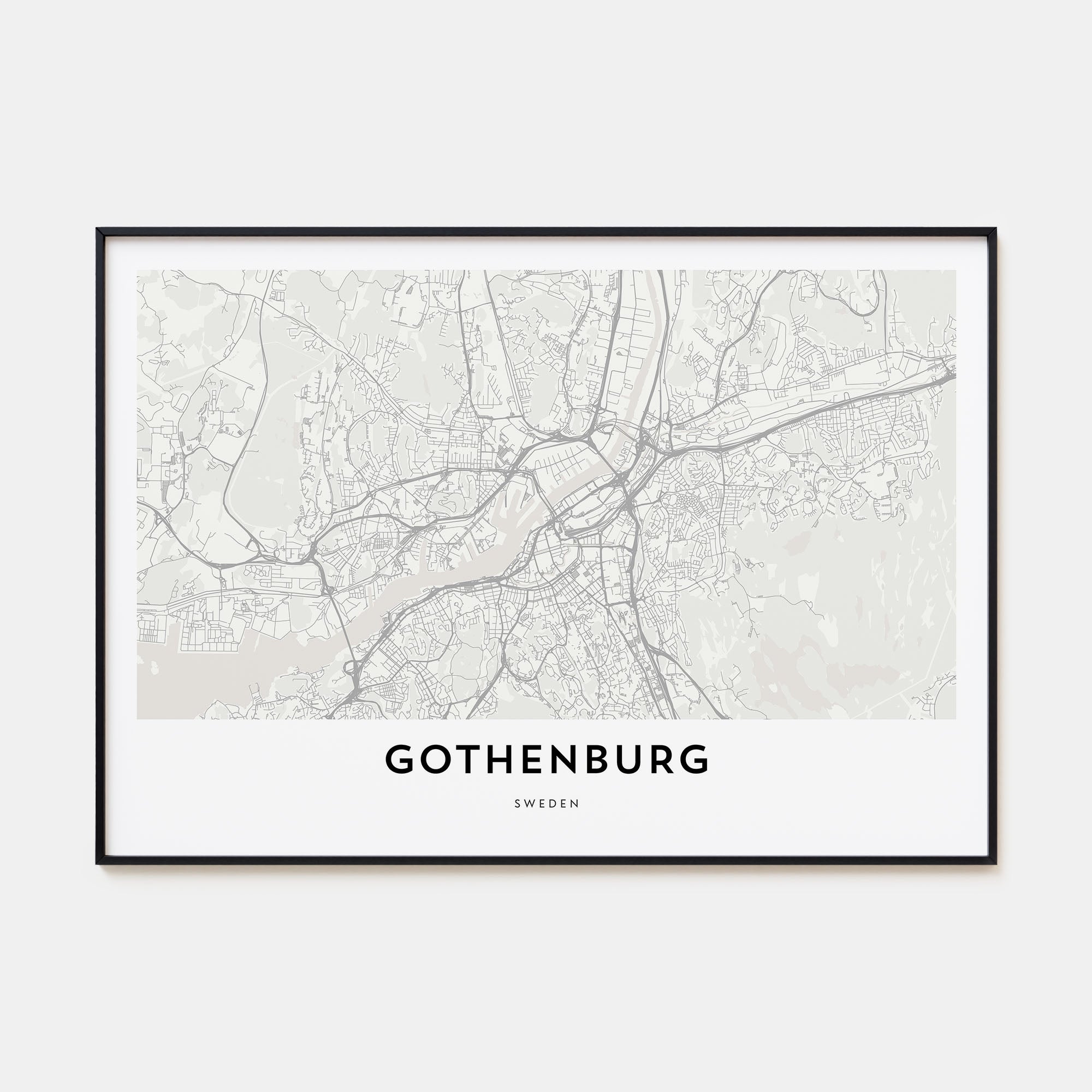 Gothenburg Map Landscape Poster