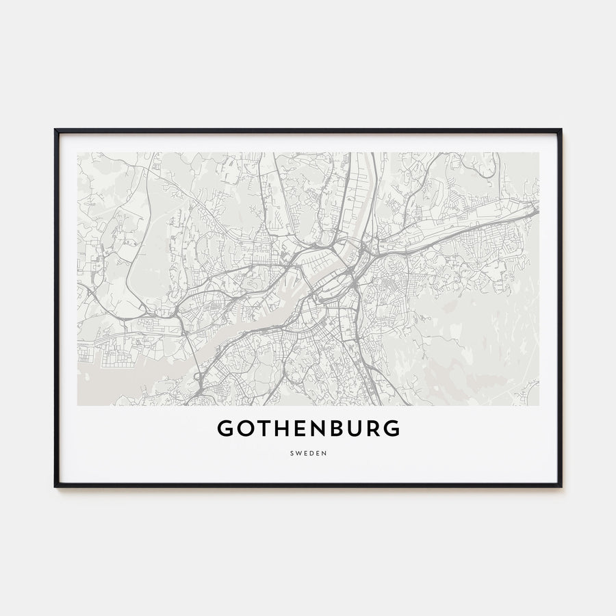 Gothenburg Map Landscape Poster