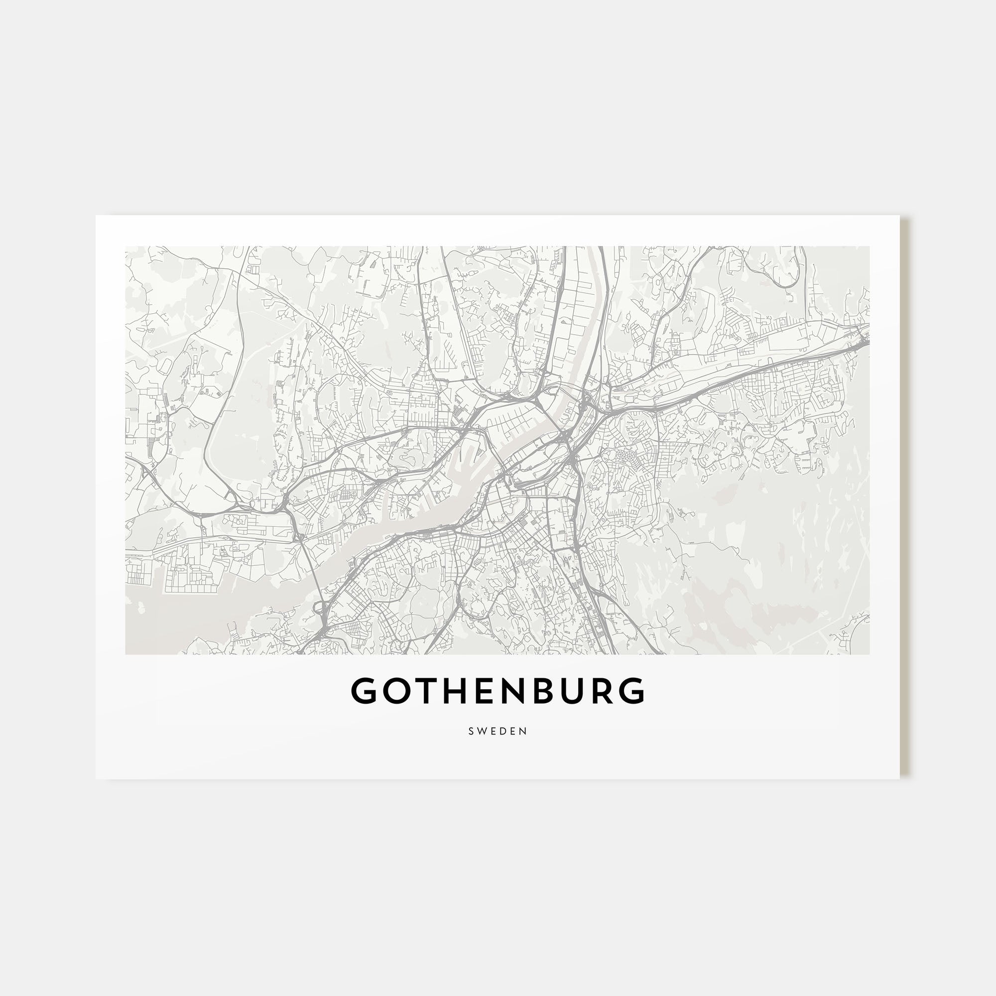 Gothenburg Map Landscape Poster