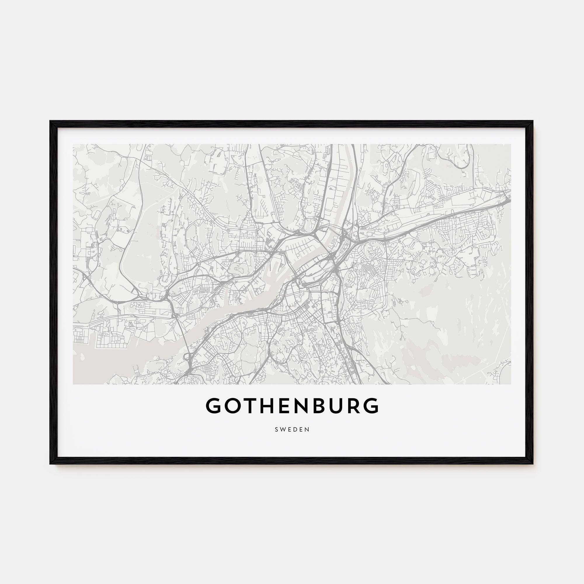 Gothenburg Map Landscape Poster