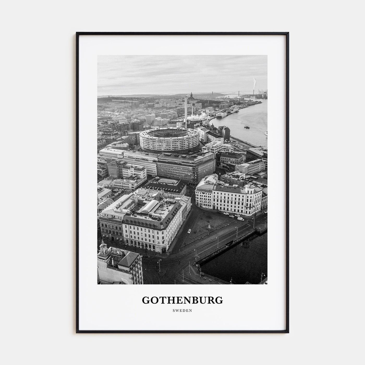 Gothenburg Portrait B&W Poster