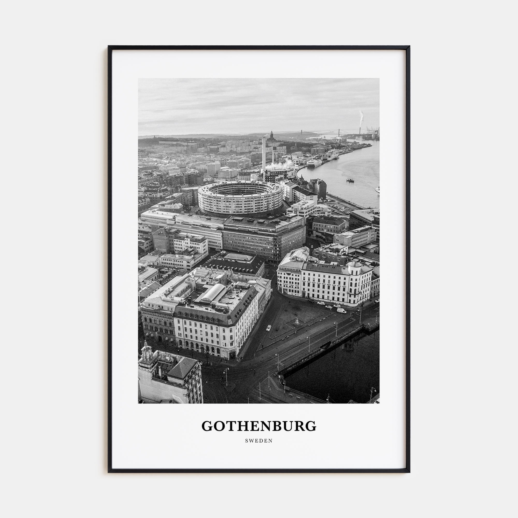 Gothenburg Portrait B&W Poster