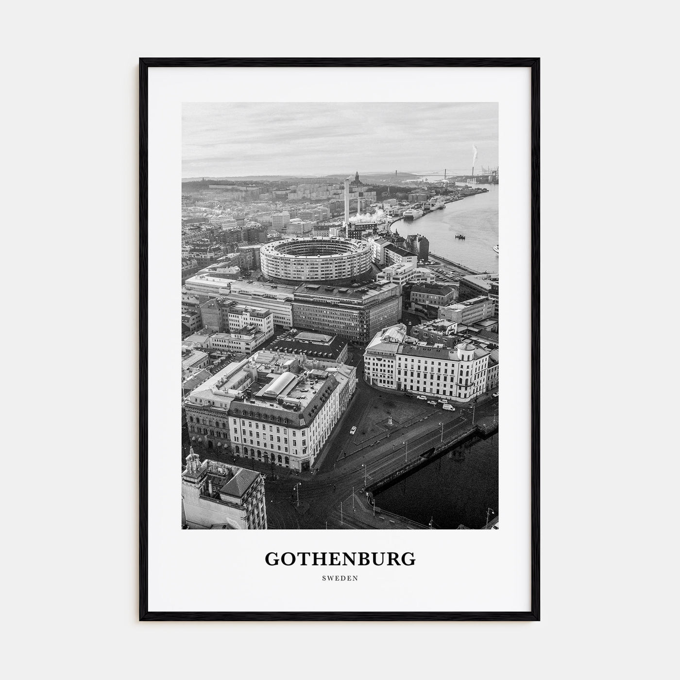 Gothenburg Portrait B&W Poster