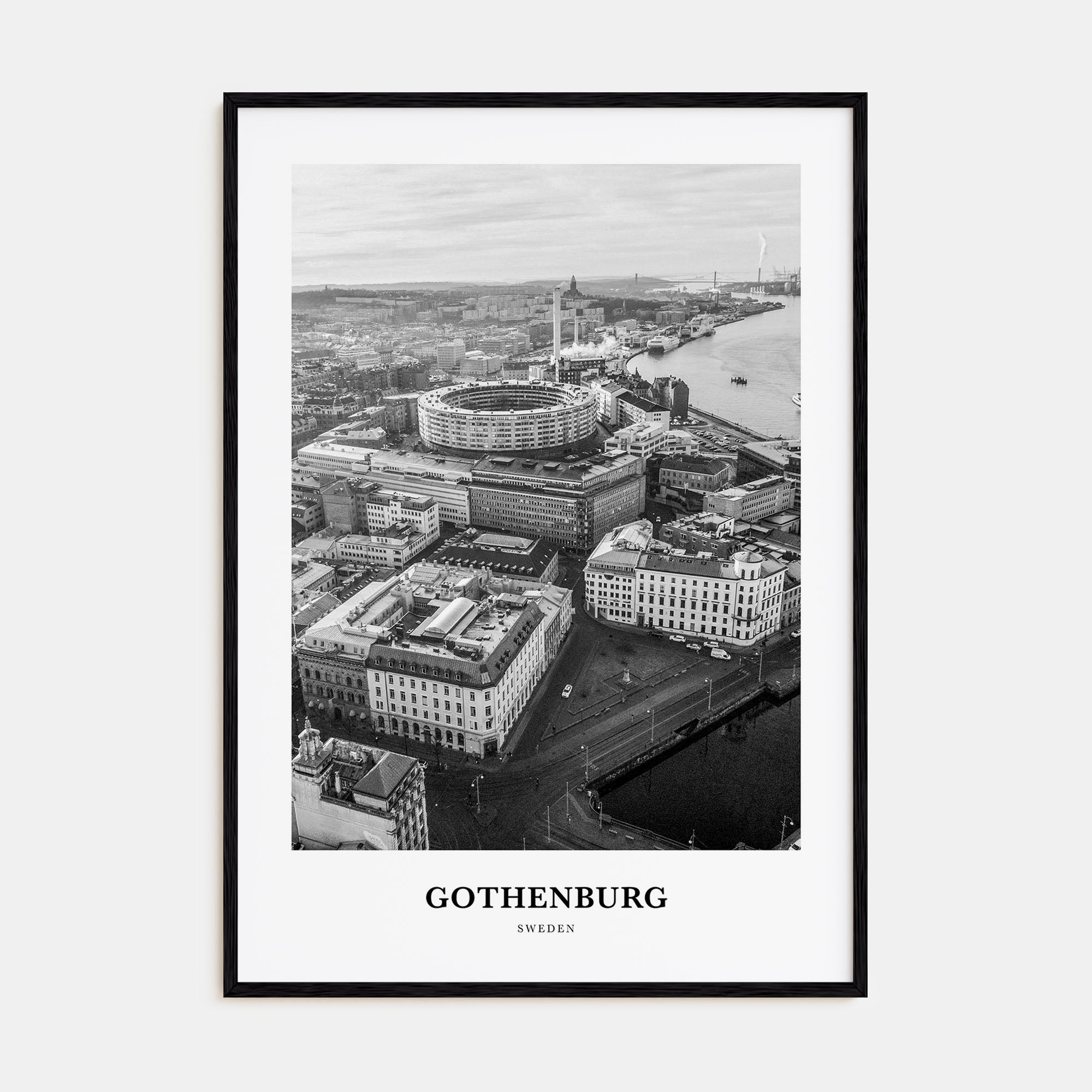 Gothenburg Portrait B&W Poster