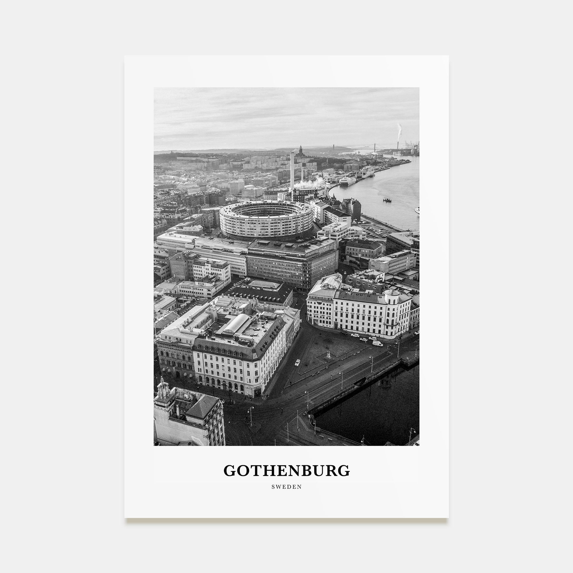 Gothenburg Portrait B&W Poster