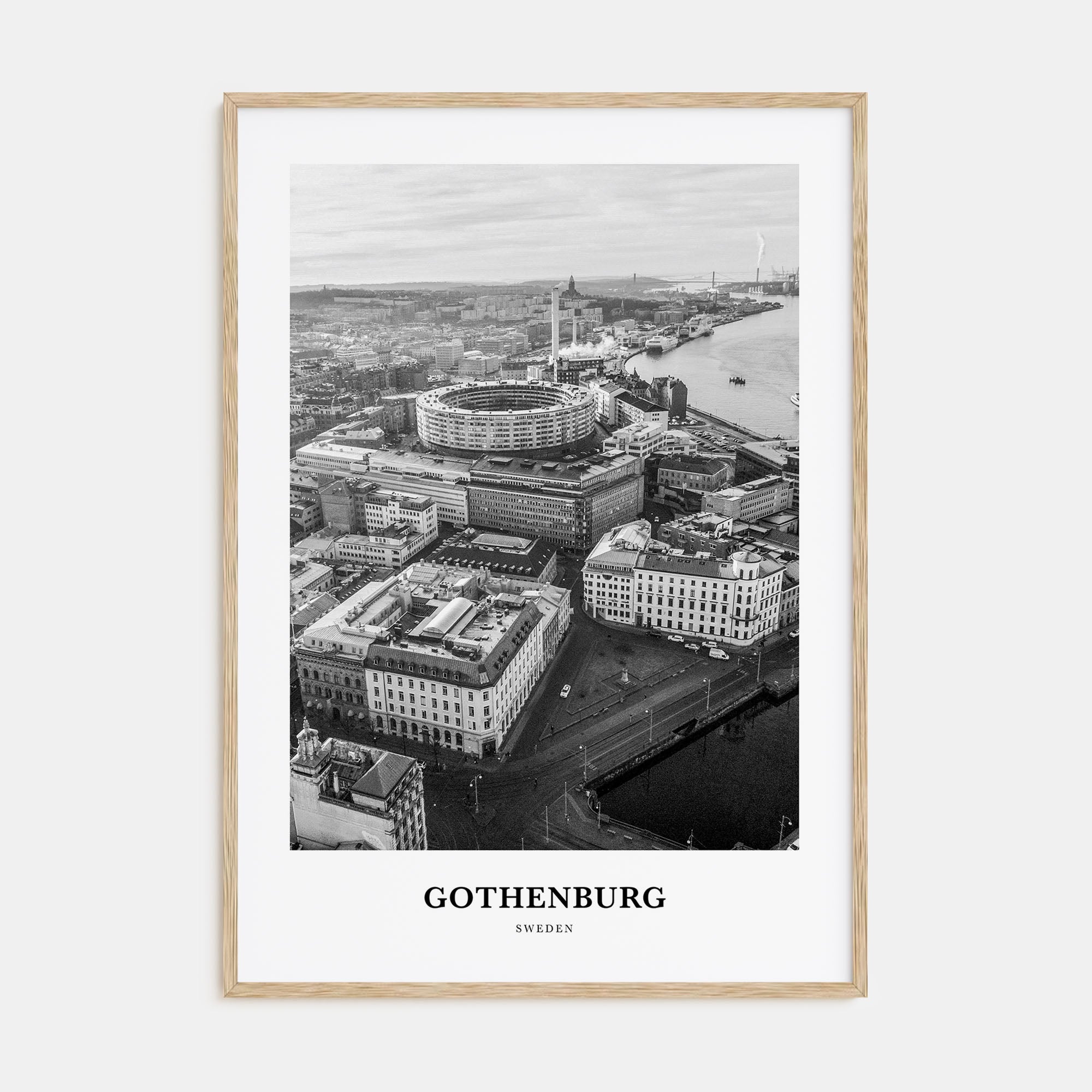 Gothenburg Portrait B&W Poster