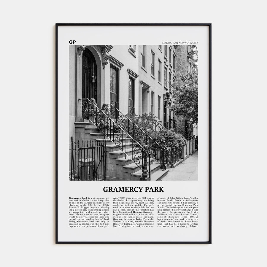 Gramercy Park Travel B&W Poster