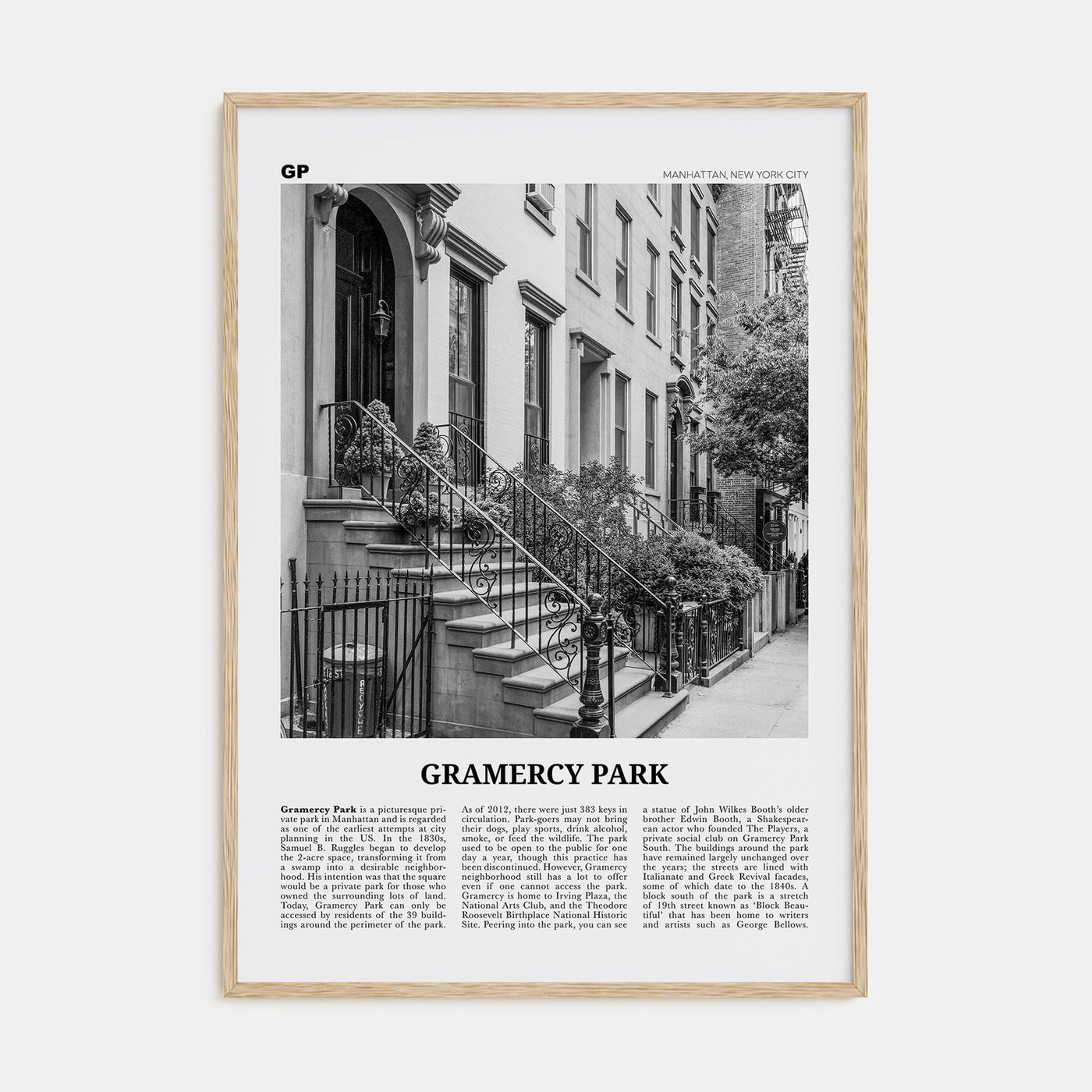 Gramercy Park Travel B&W Poster