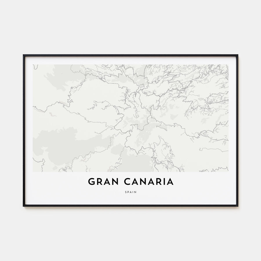 Gran Canaria Map Landscape Poster