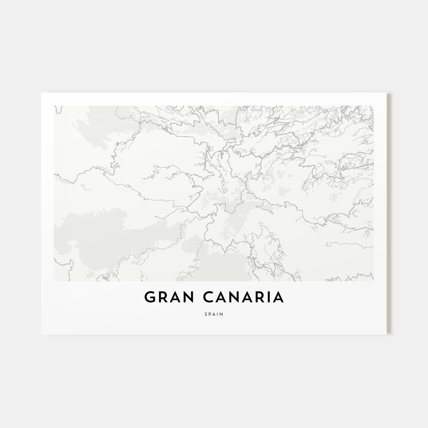 Gran Canaria Map Landscape Poster