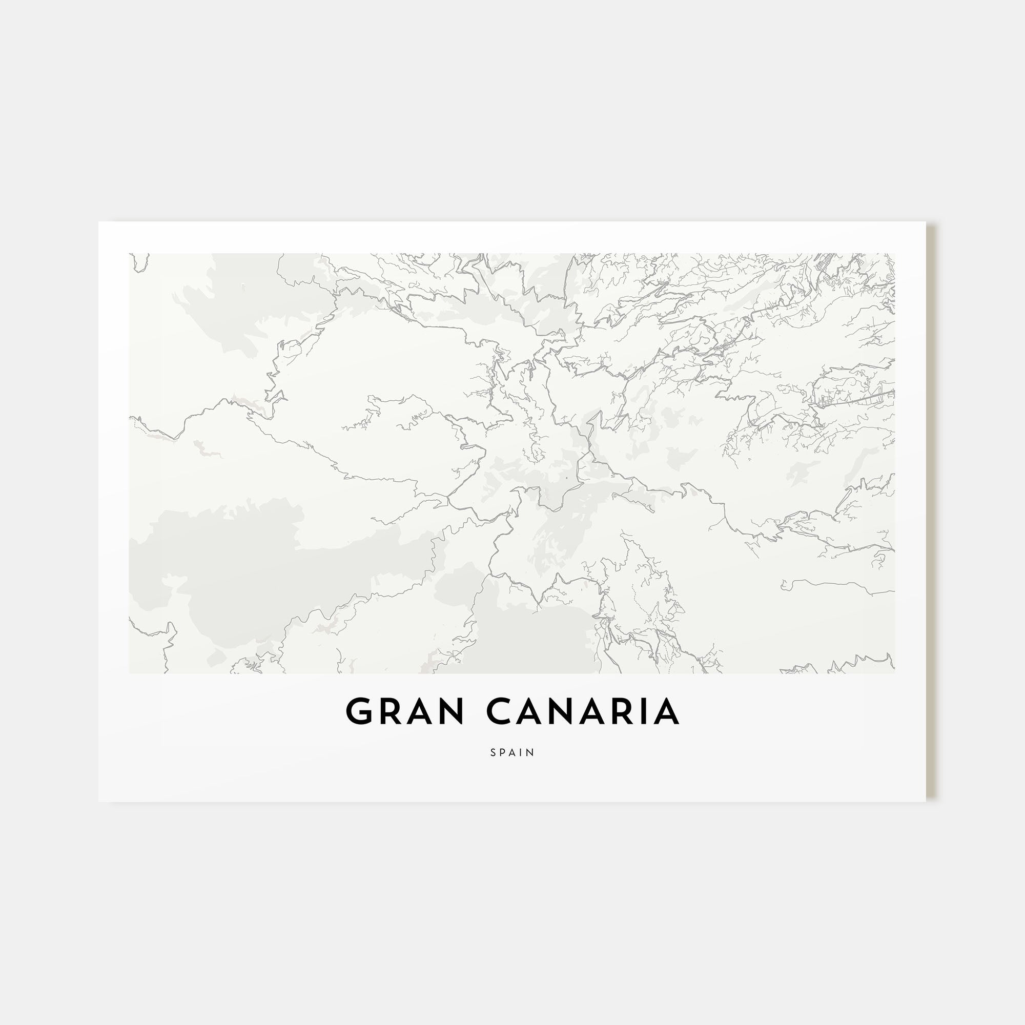 Gran Canaria Map Landscape Poster