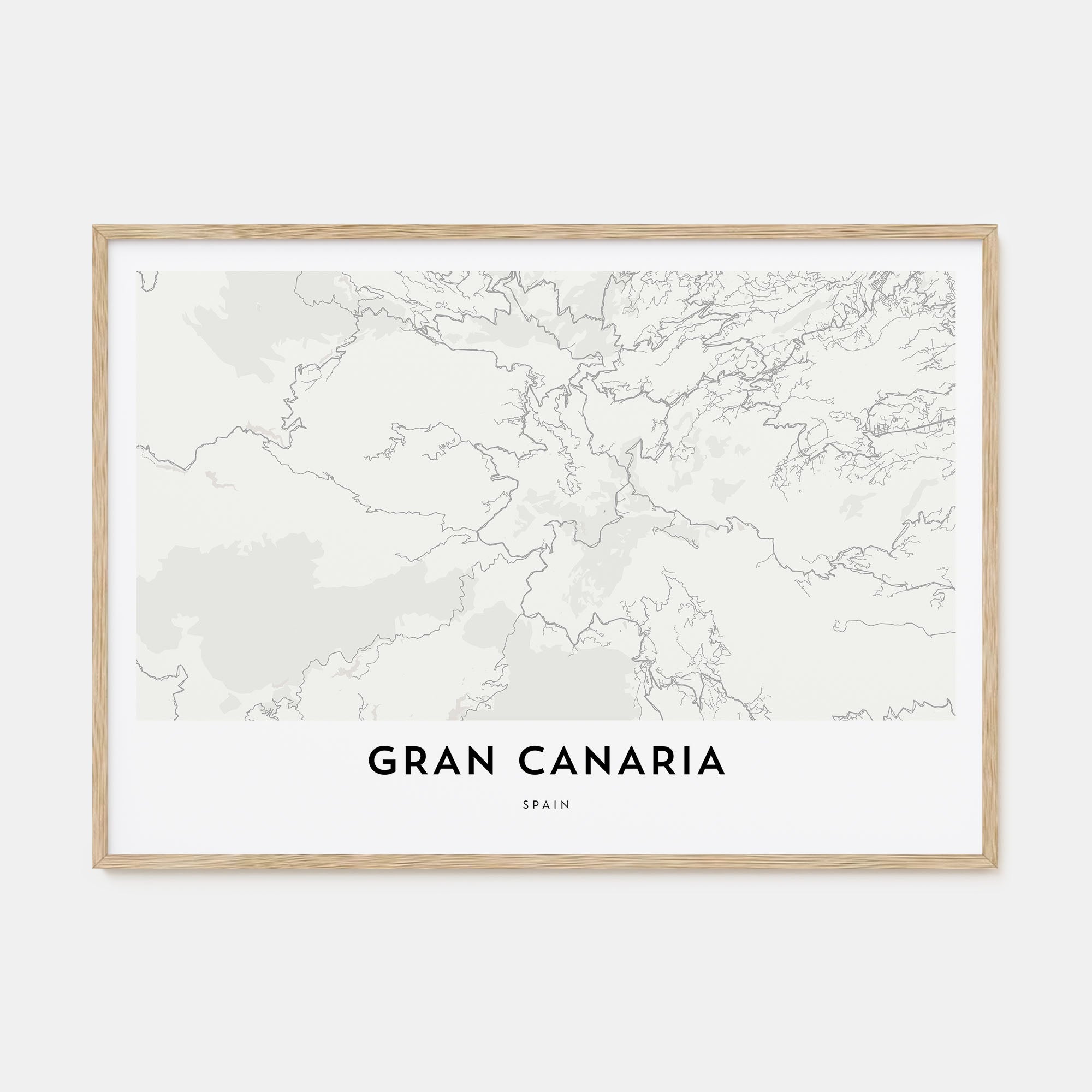 Gran Canaria Map Landscape Poster